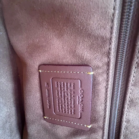 Coach Dark Red Shoulder Bag with Gold Accents - Picture 12 of 13